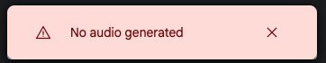 No audio generated